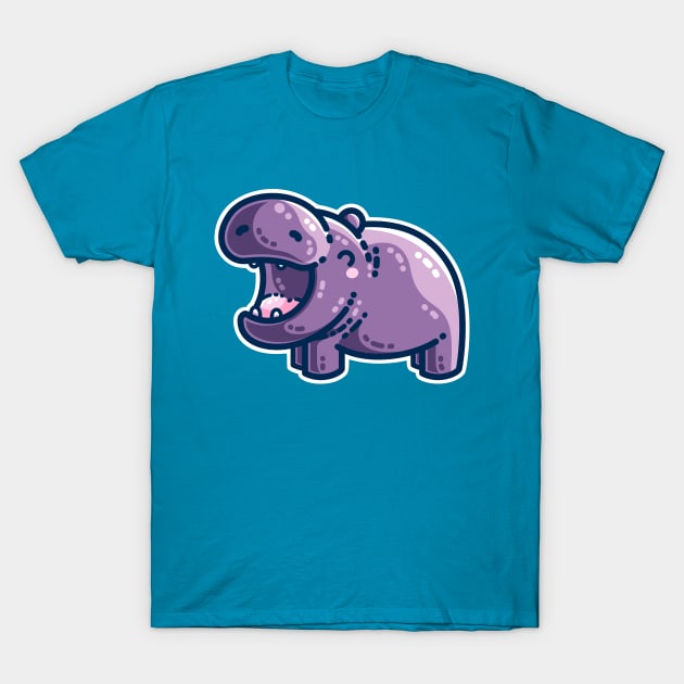 Purple Hippo Kawaii Cute T-Shirt by freeves